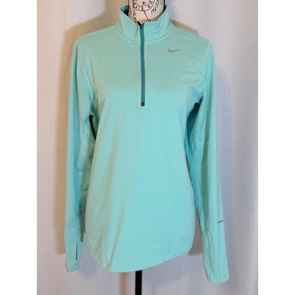 Nike Running Dri-FIT Half Zip Long Sleeve Top Mint Green Women Small
